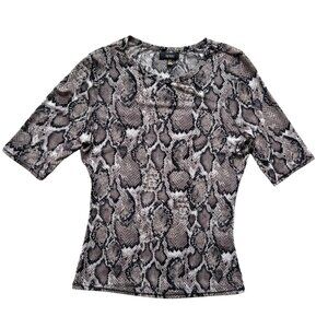 Afrm Snake Print lightweight Top S Short Sleeve Polyester/Spandex Women's Stylis